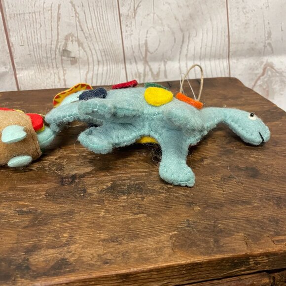 Trio of Felted Wool Dinosaur ornaments new! - Picture 5 of 7